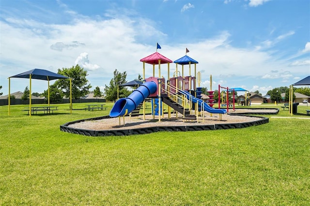 12032 SW 10th St, Yukon, OK 73099 - community jungle gym featuring a lawn