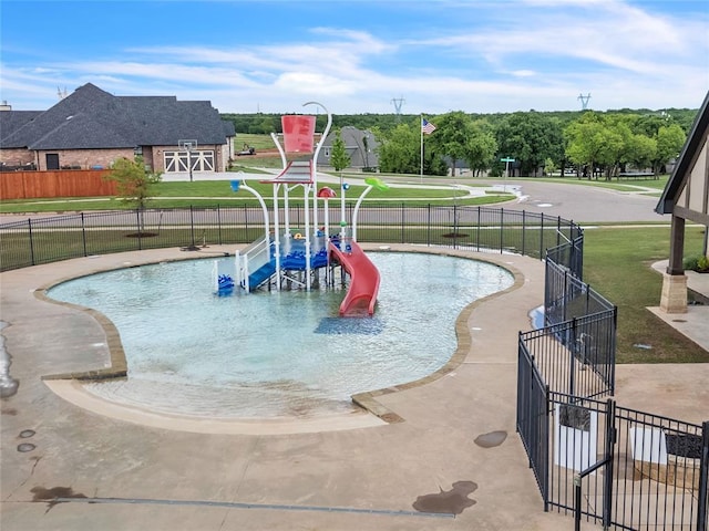 8208 Poplar Dr, Edmond, OK 73034 - view of pool featuring a water slide