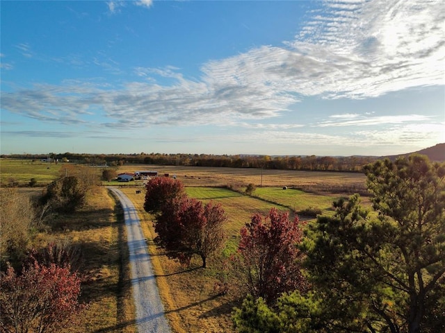 view of road with a view of countryside