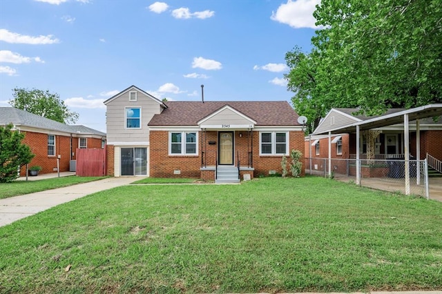 2545 W Eubanks St, Oklahoma City, OK 73112 - view of front of house featuring brick siding, crawl space, and roof with shingles
