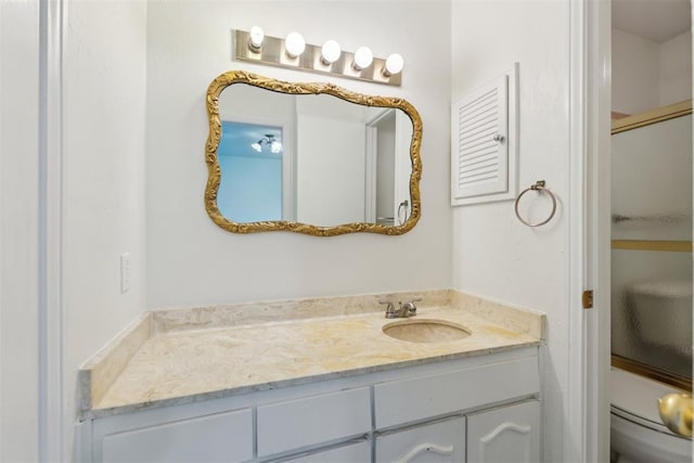 2525 NW 62nd St Unit 208, Oklahoma City, OK 73112 - full bath featuring vanity, toilet, and enclosed tub / shower combo