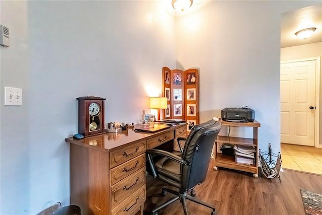 3305 Tecumseh Meadows Way, Norman, OK 73069 - office area featuring wood finished floors