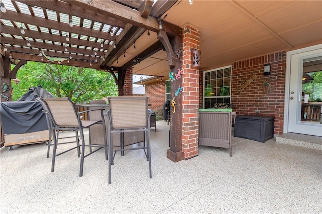 3305 Tecumseh Meadows Way, Norman, OK 73069 - view of patio / terrace featuring outdoor dining area and a pergola