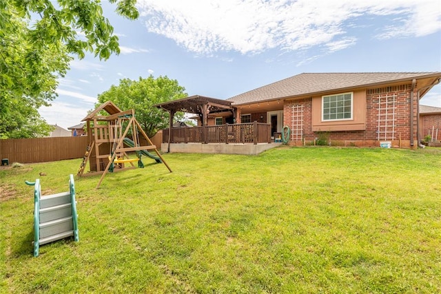 3305 Tecumseh Meadows Way, Norman, OK 73069 - view of yard with a playground