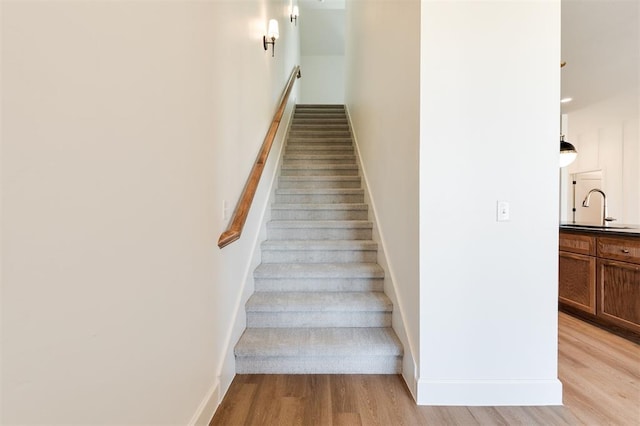 9213 NW 85th St, Yukon, OK 73099 - stairs with wood finished floors and baseboards