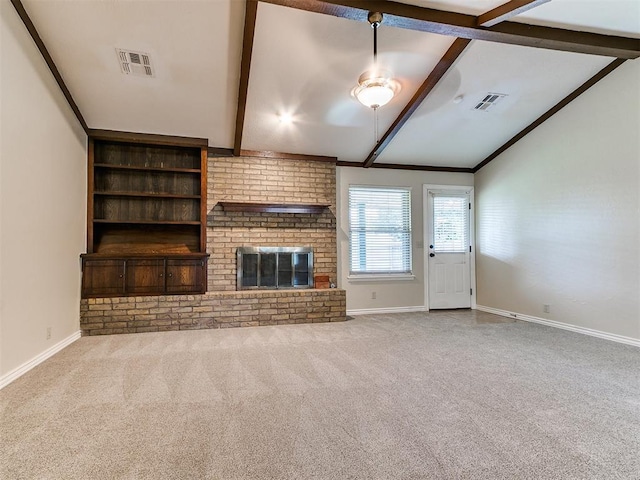 unfurnished living room with carpet and baseboards