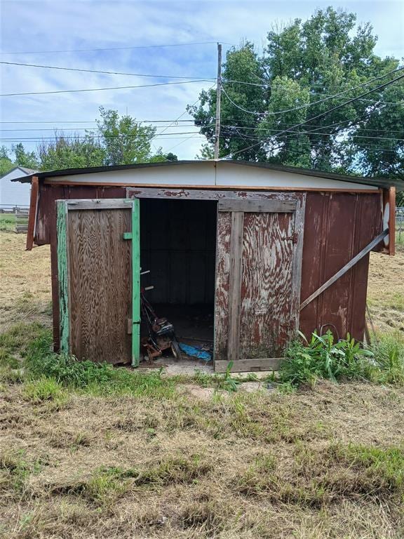view of shed