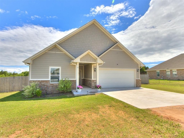 craftsman-style home with concrete driveway and an attached garage