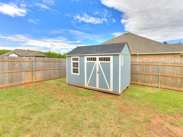view of shed
