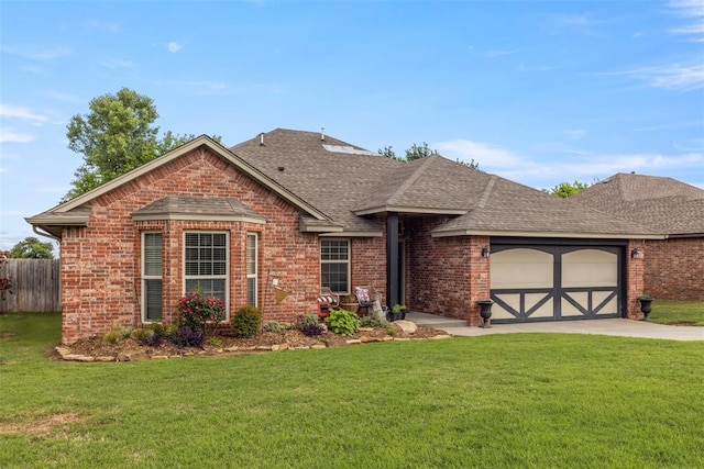13141 Austrian Pine Dr, Choctaw, OK 73020 - view of front of house with brick siding, roof with shingles, an attached garage, and concrete driveway