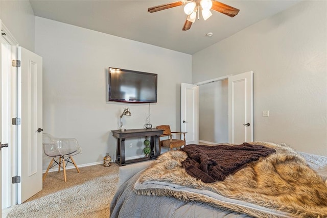 13141 Austrian Pine Dr, Choctaw, OK 73020 - bedroom featuring carpet flooring, ceiling fan, and baseboards