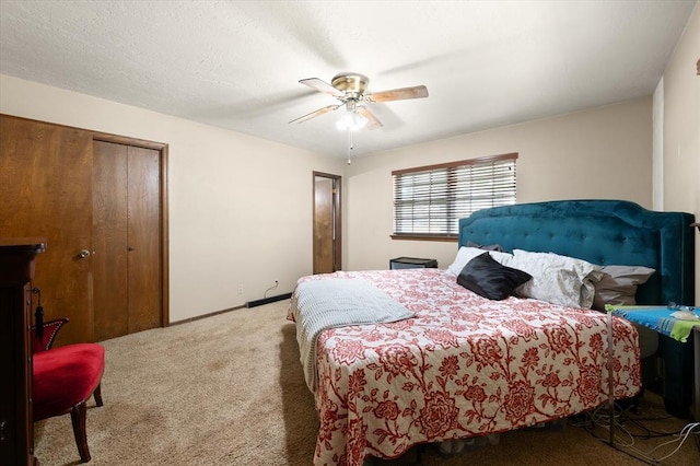 3926 Briarcrest Dr, Norman, OK 73072 - bedroom with carpet floors, a ceiling fan, and baseboards