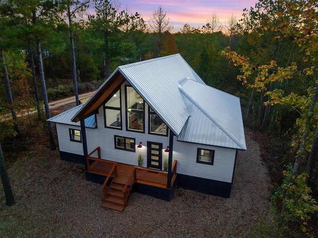 48 Cedar Hills Trl, Broken Bow, OK 74728 - rear view of house featuring metal roof