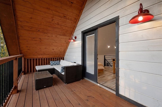 48 Cedar Hills Trl, Broken Bow, OK 74728 - wooden terrace with an outdoor living space