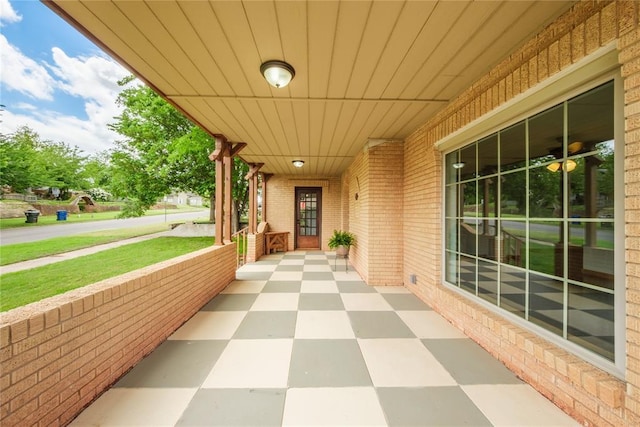 view of patio with a porch