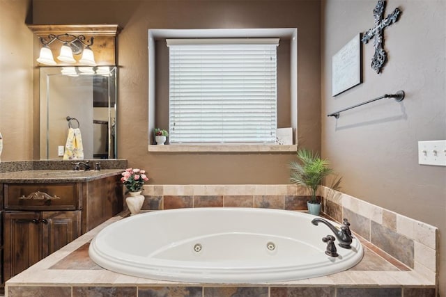 12812 NW 6th St, Yukon, OK 73099 - full bathroom with a jetted tub and vanity