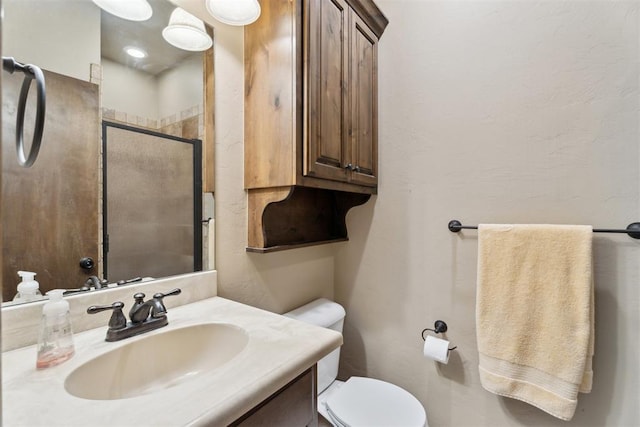 12812 NW 6th St, Yukon, OK 73099 - bathroom with toilet, vanity, and a tile shower