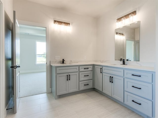 4850 Ranchero Dr, Edmond, OK 73025 - full bathroom with double vanity