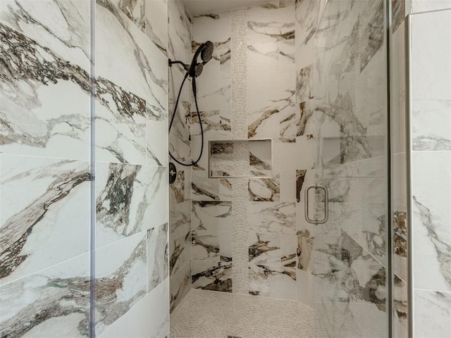 4850 Ranchero Dr, Edmond, OK 73025 - full bathroom featuring a marble finish shower