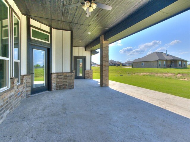 4850 Ranchero Dr, Edmond, OK 73025 - view of patio with ceiling fan