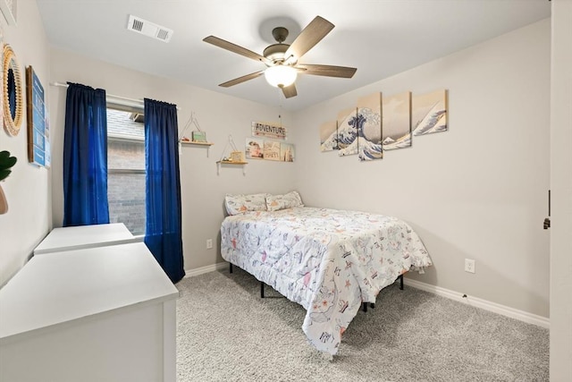 9117 NW 123rd St, Yukon, OK 73099 - bedroom featuring carpet flooring, baseboards, and ceiling fan