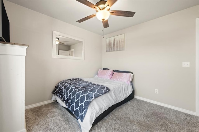9117 NW 123rd St, Yukon, OK 73099 - bedroom featuring carpet, baseboards, and a ceiling fan
