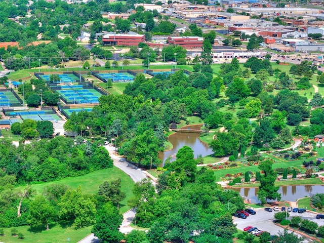 3208 NW 34th St, Oklahoma City, OK 73112 - aerial overview of property's location featuring a large body of water
