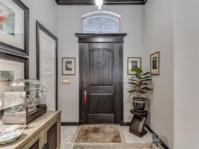 foyer with baseboards