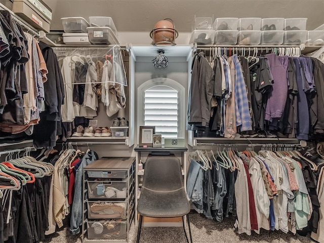 view of walk in closet