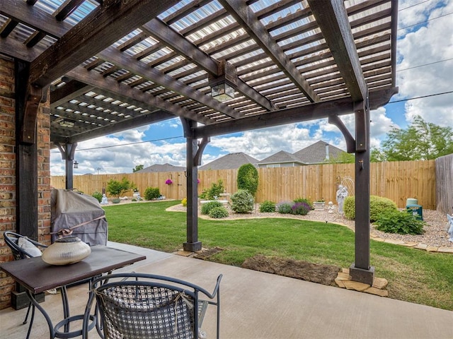 view of patio / terrace featuring a pergola