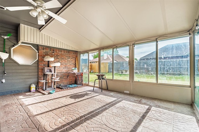 8109 Dawn Cir, Oklahoma City, OK 73135 - unfurnished sunroom with a ceiling fan