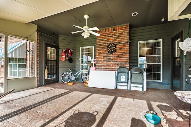 8109 Dawn Cir, Oklahoma City, OK 73135 - view of patio with ceiling fan