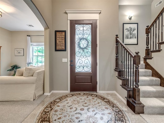3570 Riverwood Ln, Edmond, OK 73034 - foyer featuring baseboards and stairs
