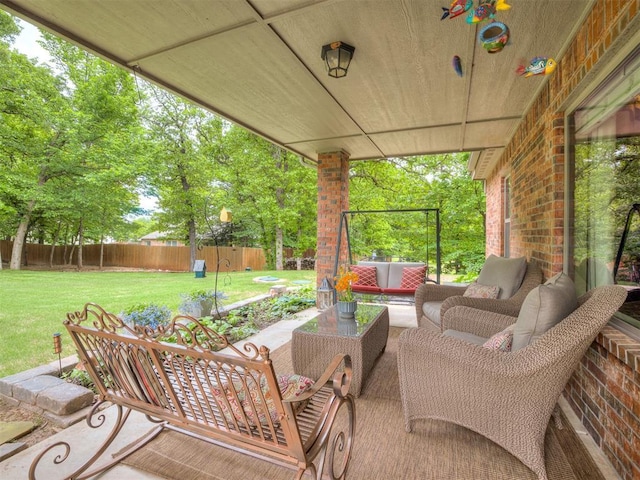 3570 Riverwood Ln, Edmond, OK 73034 - view of patio / terrace featuring outdoor lounge area