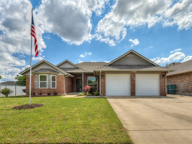 4900 Republic Dr, Oklahoma City, OK 73135 - single story home with a garage, concrete driveway, brick siding, and roof with shingles