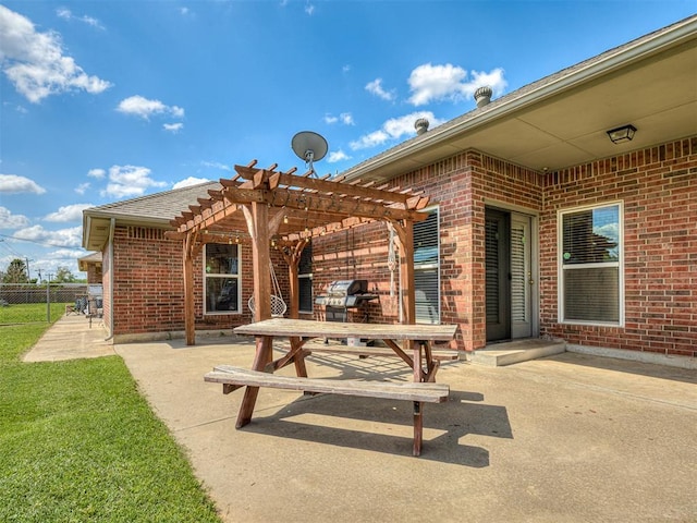 4900 Republic Dr, Oklahoma City, OK 73135 - view of patio / terrace with a pergola and fence