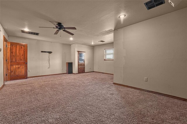 21698 SW Coombs Rd, Cache, OK 73527 - carpeted empty room with a ceiling fan, baseboards, and recessed lighting