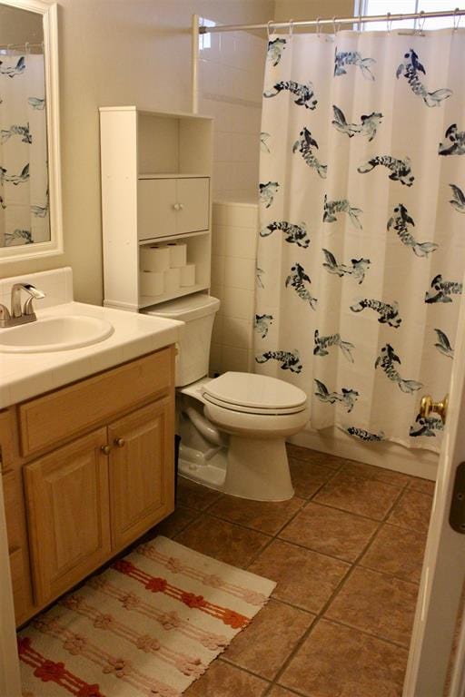 15513 Swallowtail Rd, Edmond, OK 73013 - full bath with toilet, tile patterned floors, and vanity