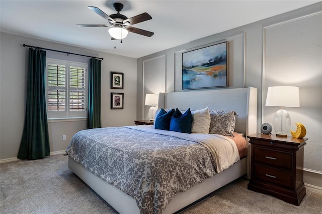3804 NW 66th St, Oklahoma City, OK 73116 - bedroom featuring carpet floors, baseboards, and a ceiling fan