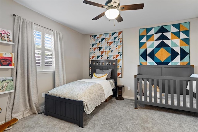 3804 NW 66th St, Oklahoma City, OK 73116 - carpeted bedroom with a ceiling fan and baseboards