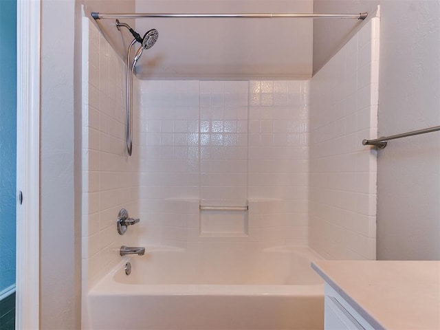 bathroom featuring vanity and bathtub / shower combination