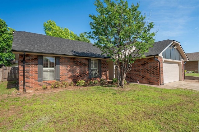 8720 Raven Ave, Oklahoma City, OK 73132 - ranch-style house featuring brick siding, an attached garage, driveway, and a shingled roof