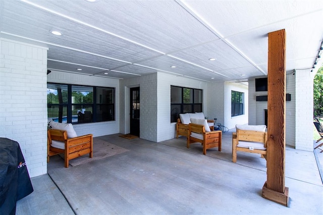 view of patio featuring an outdoor hangout area