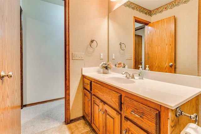 5608 Bent Creek Dr, Oklahoma City, OK 73135 - bathroom featuring vanity and baseboards