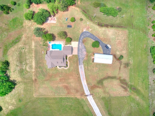 aerial overview of property's location with a pool
