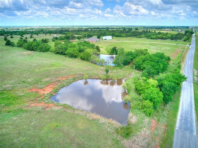 overview of rural landscape with a nearby body of water