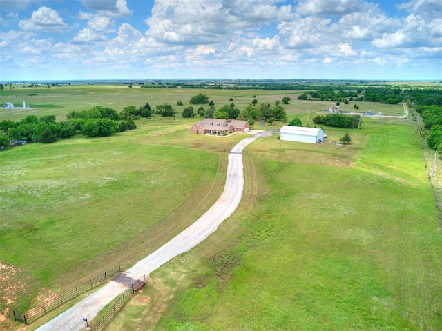 aerial view of sparsely populated area with agricultural land