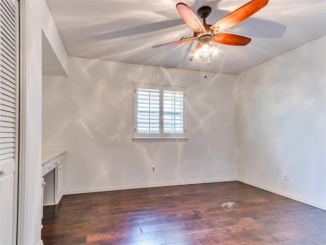 6709 Reed Dr, Oklahoma City, OK 73116 - empty room with wood-type flooring, a ceiling fan, and baseboards
