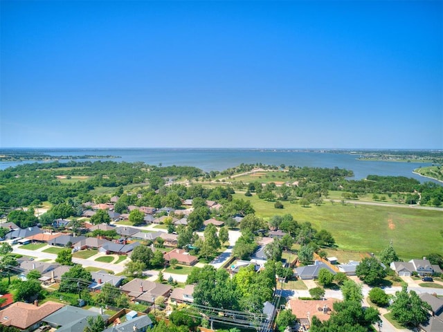 6709 Reed Dr, Oklahoma City, OK 73116 - aerial view of residential area featuring a nearby body of water