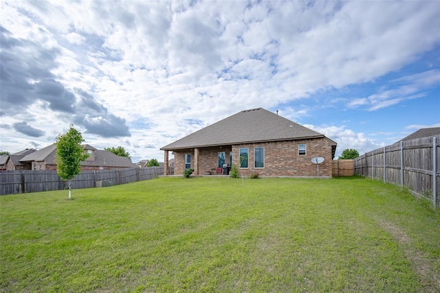 708 Carol Ann Pl, Moore, OK 73160 - rear view of house with brick siding